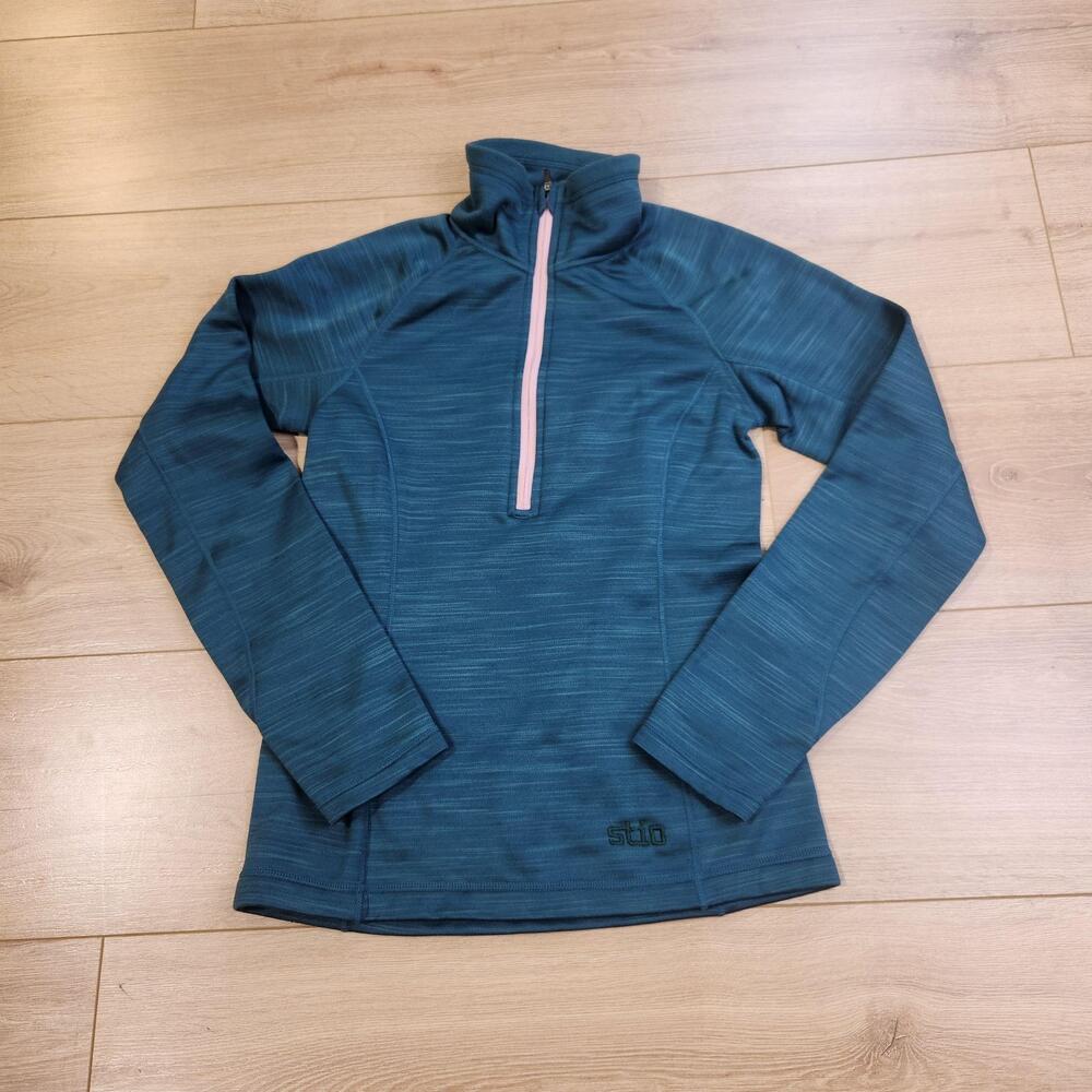 Stio Pullover Womens XS Blue 1/4 Zip Long Sleeve Lightweight Base Layer Athletic